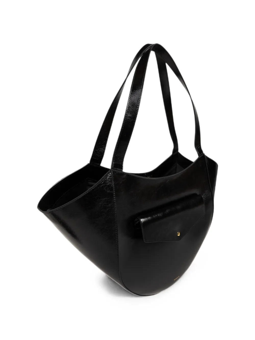 Wandler Hortensia Slouch leren shopper Zwart