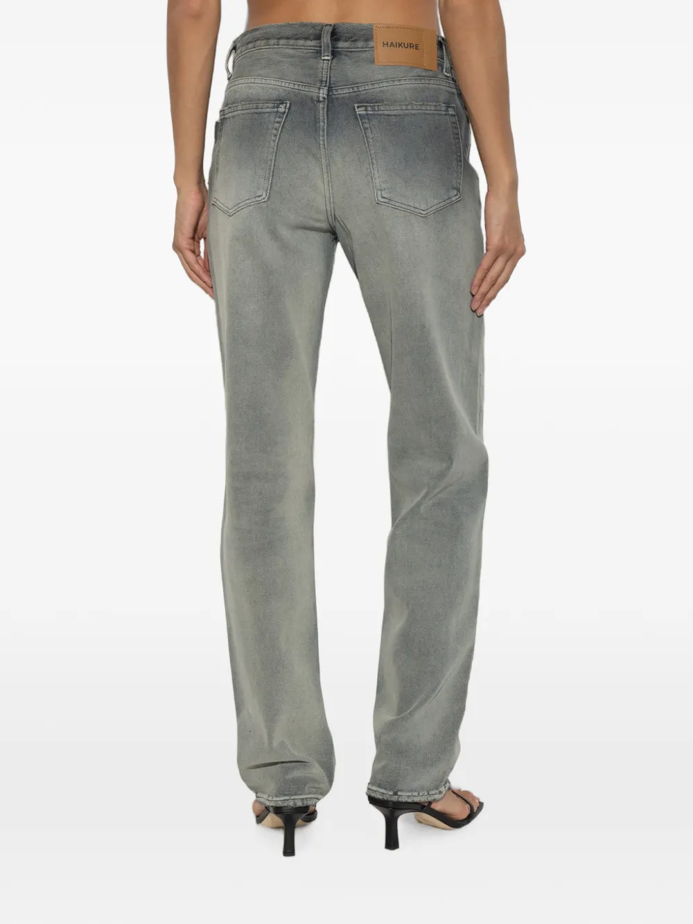 Haikure Lisa jeans met gerafelde afwerking en vervaagd effect Grijs