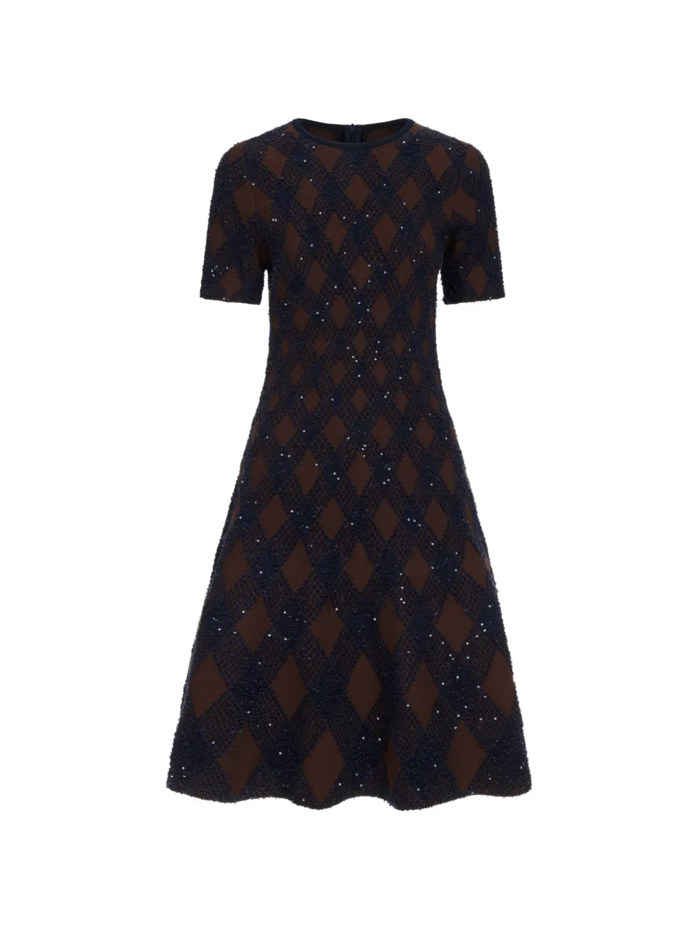 Oscar de la Renta Midikleid mit Pailletten - Blau