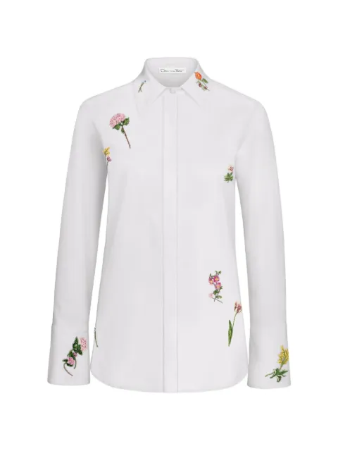 Oscar de la Renta blouse à fleurs brodées