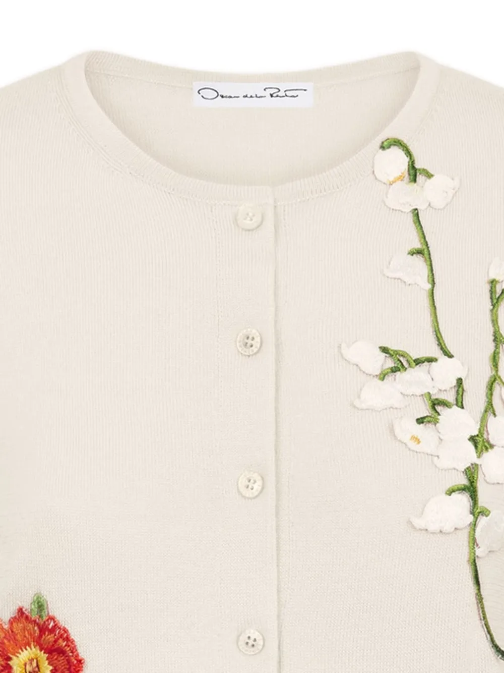Oscar de la Renta Vest met botanische draad Beige