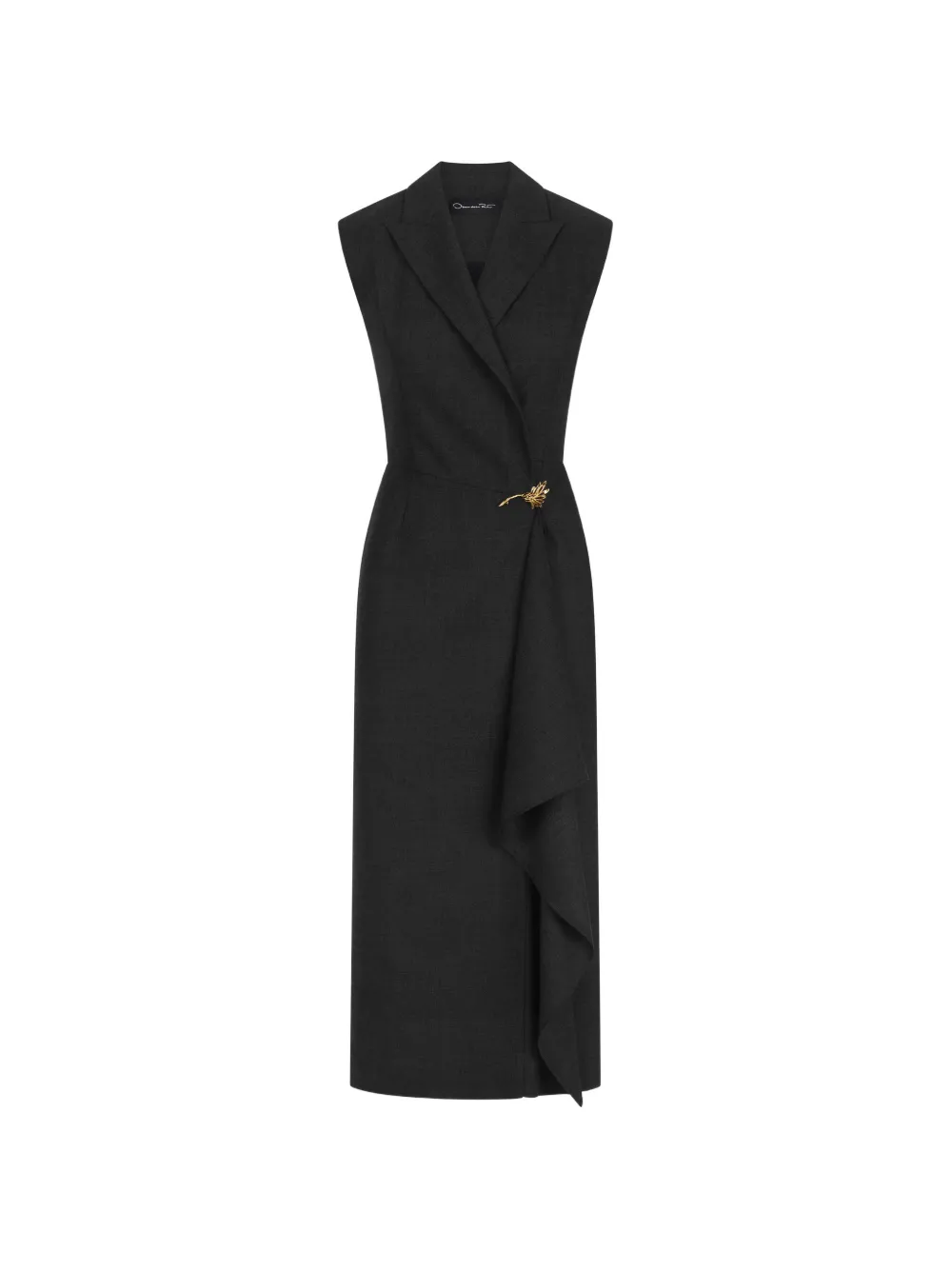 Oscar de la Renta Midi-jurk met gedrapeerd detail Grijs