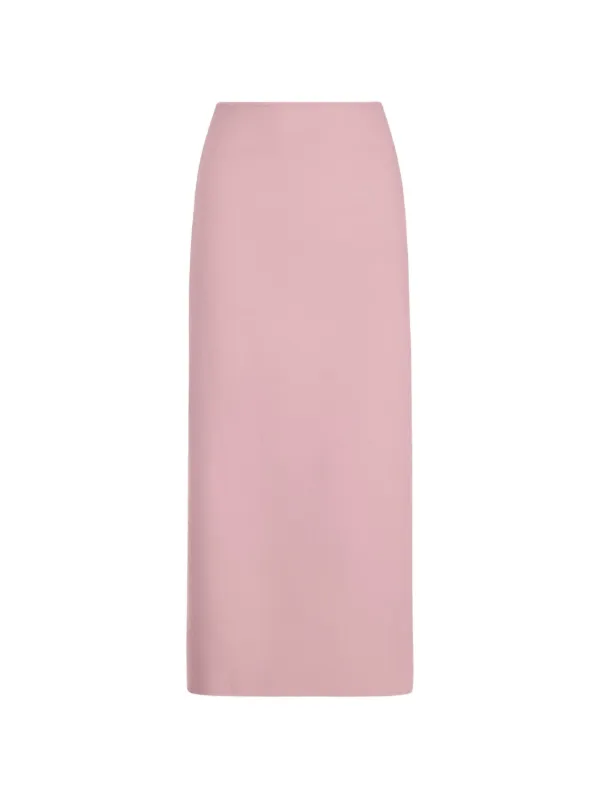 Oscar de la Renta Virgin-wool Pencil Midi Skirt in Pink