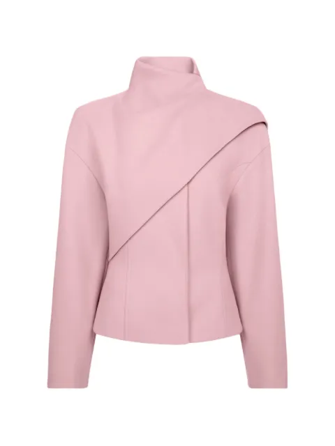 Oscar de la Renta manteau en laine à simple boutonnage et détails drapés