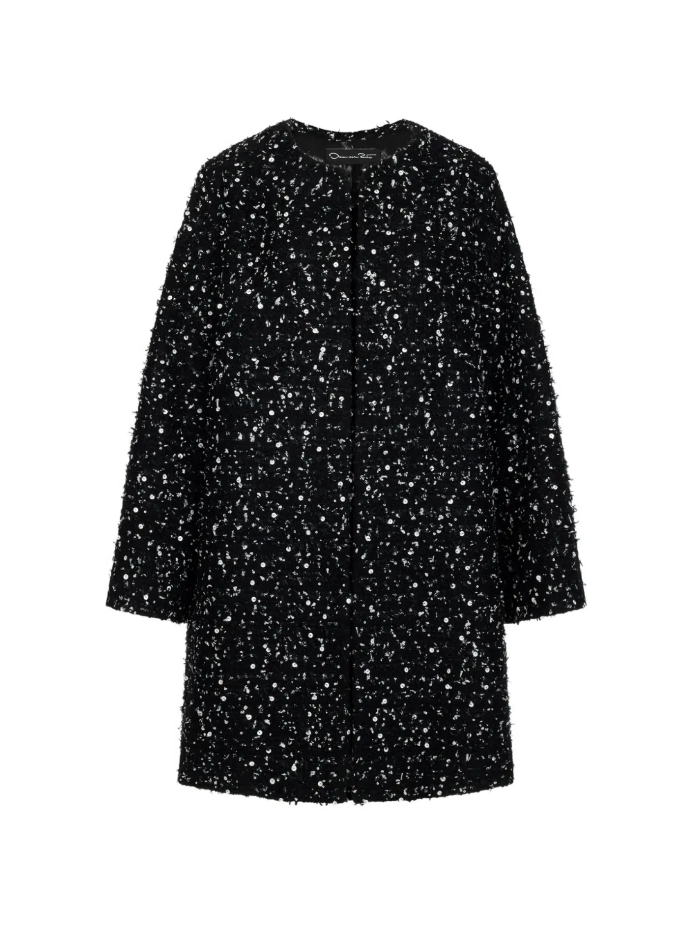 Oscar de la Renta Cappotto monopetto con paillettes - Nero