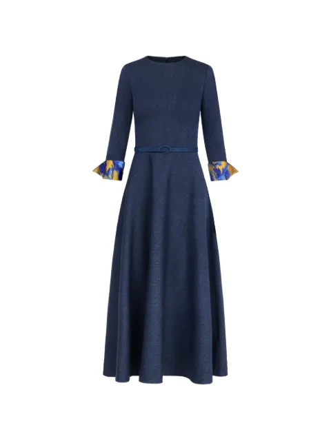 Oscar de la Renta Peony Cuff wool midi dress