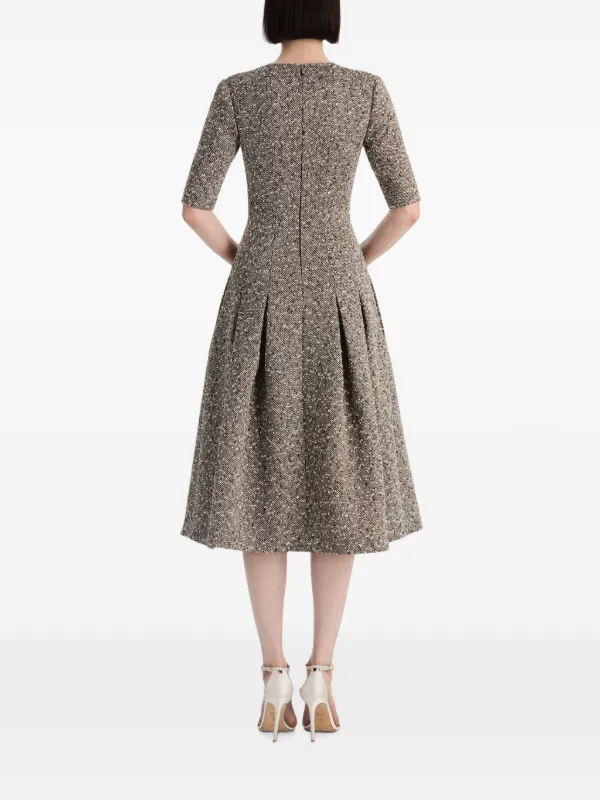 oscar midi dress brown De La Renta Tweed | blush pink prom dresses Dusty Blue Bridesmaid Dresses SIZE:5X Machine Wash Cold