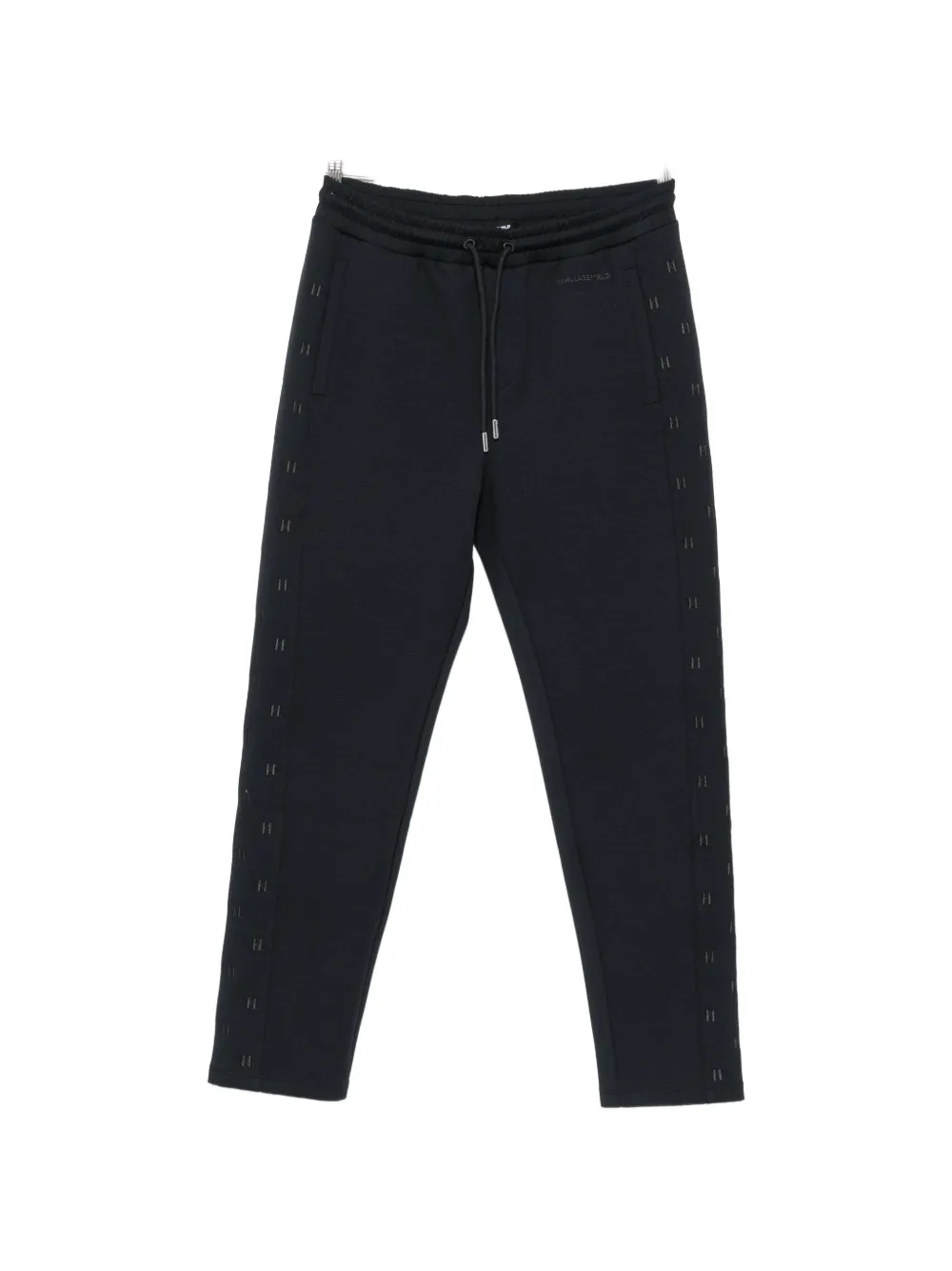 Karl Lagerfeld logo-embroidered drawstring track pants - Blu