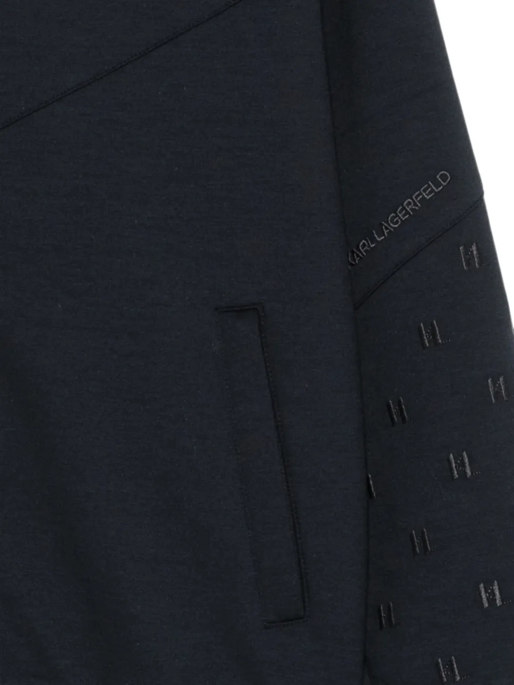 Karl Lagerfeld Jack met geborduurd monogram en vlakken Zwart