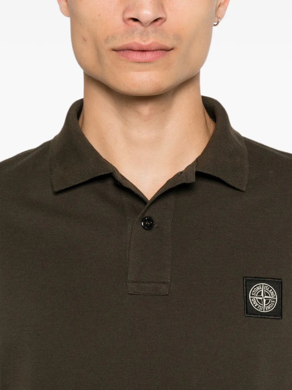 Stone Island Poloshirt met logopatch Groen
