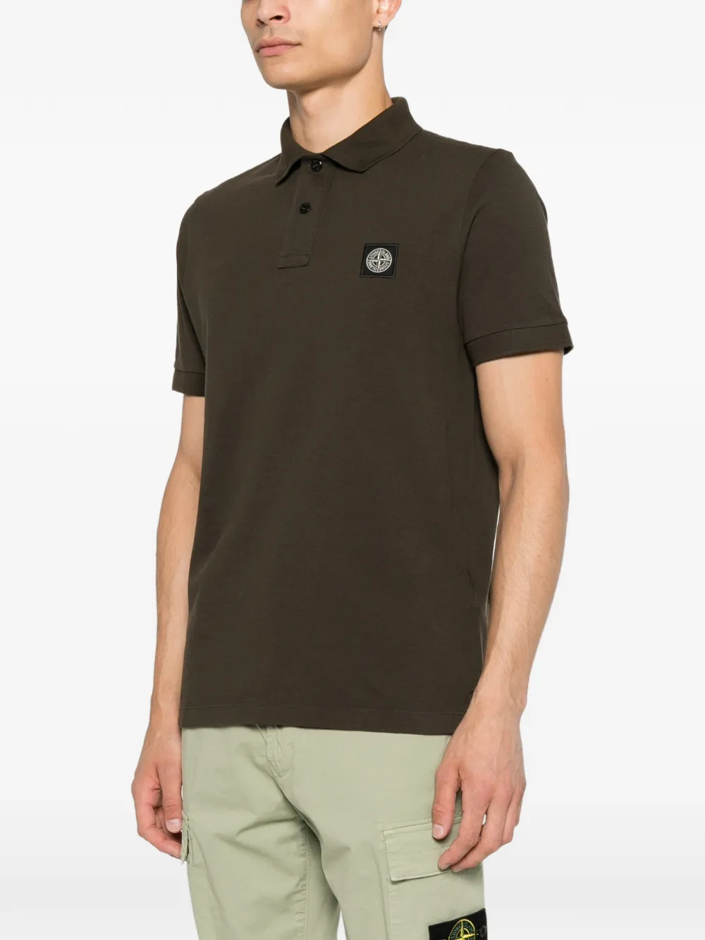 Stone Island Poloshirt met logopatch Groen