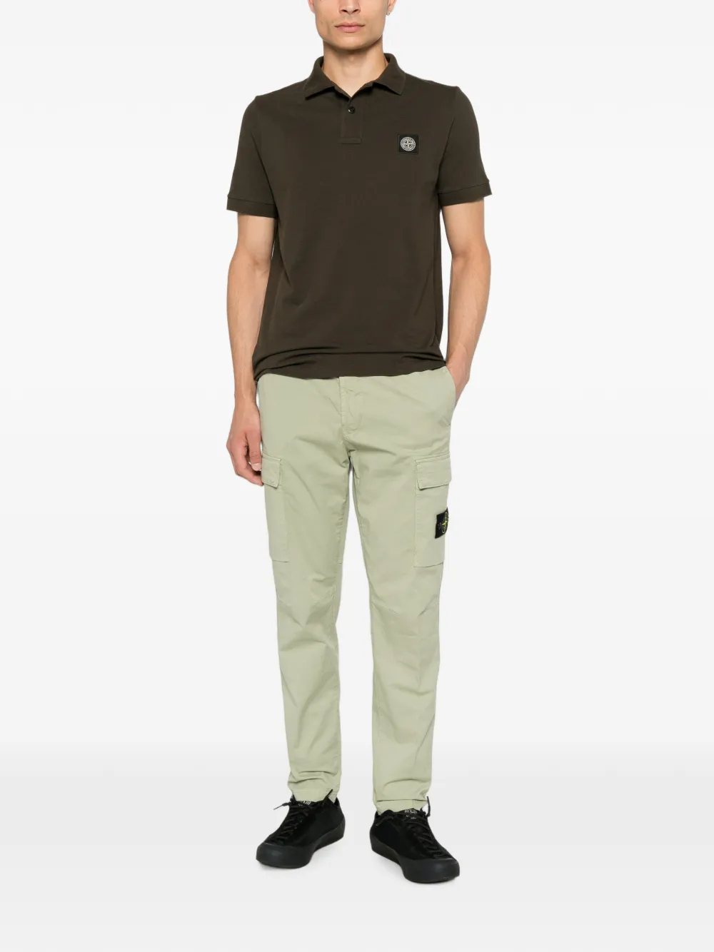 Stone Island Poloshirt met logopatch Groen