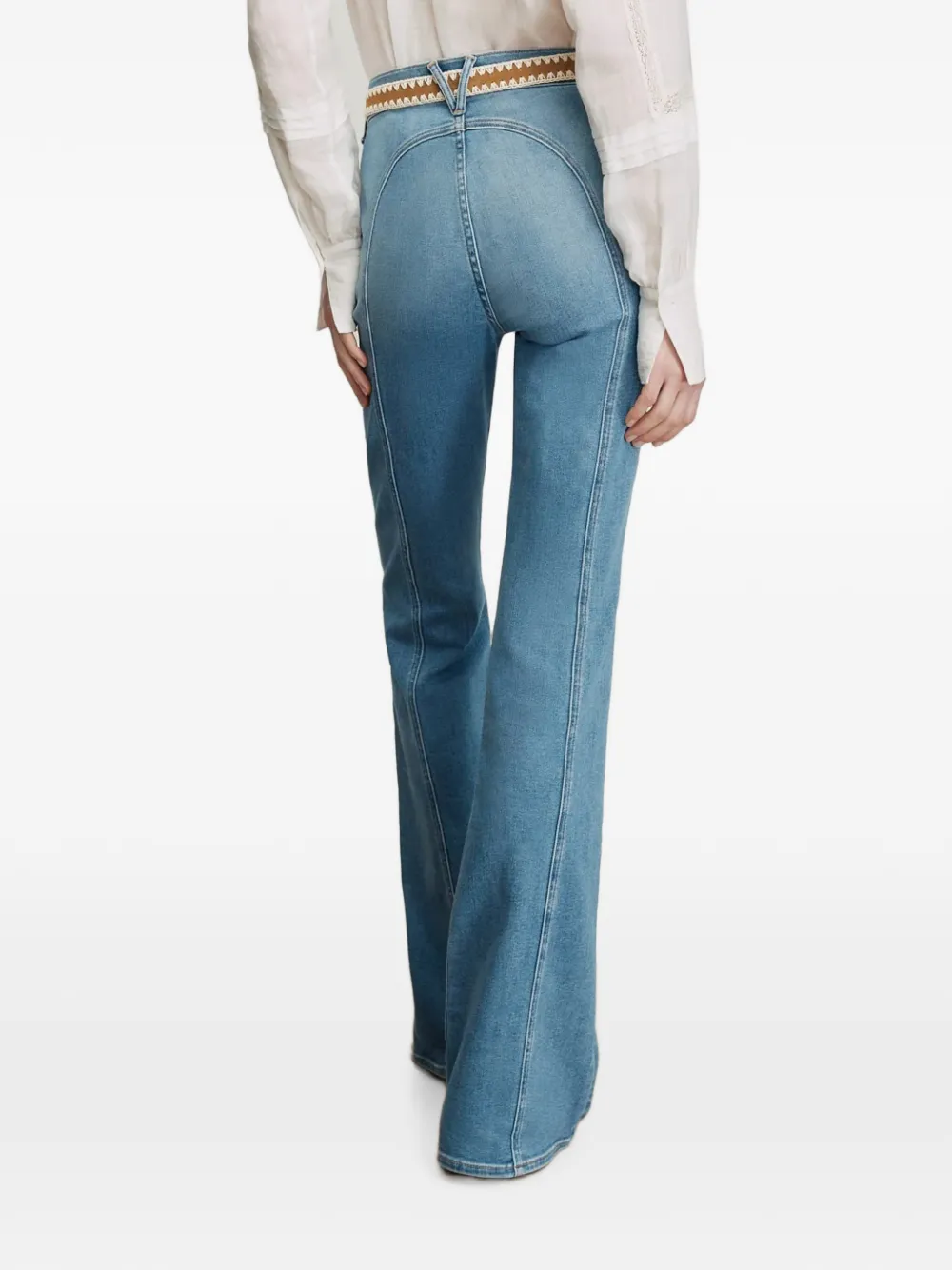 Veronica Beard Beverly flared jeans met vlakken Blauw