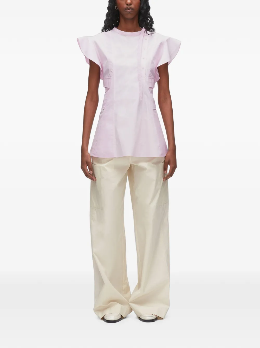 3.1 Phillip Lim Blouse met ruches mouwen Roze