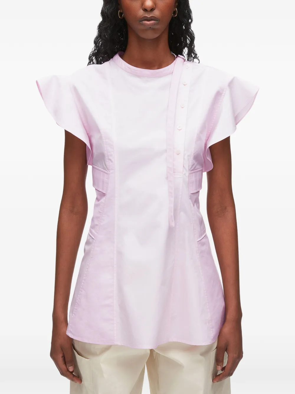 3.1 Phillip Lim Blouse met ruches mouwen Roze