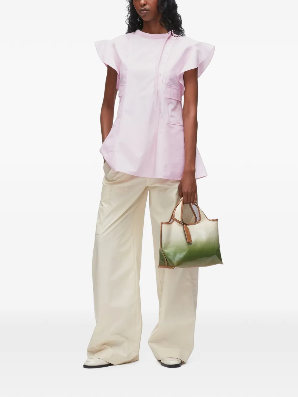 3.1 Phillip Lim Blouse met ruches mouwen Roze