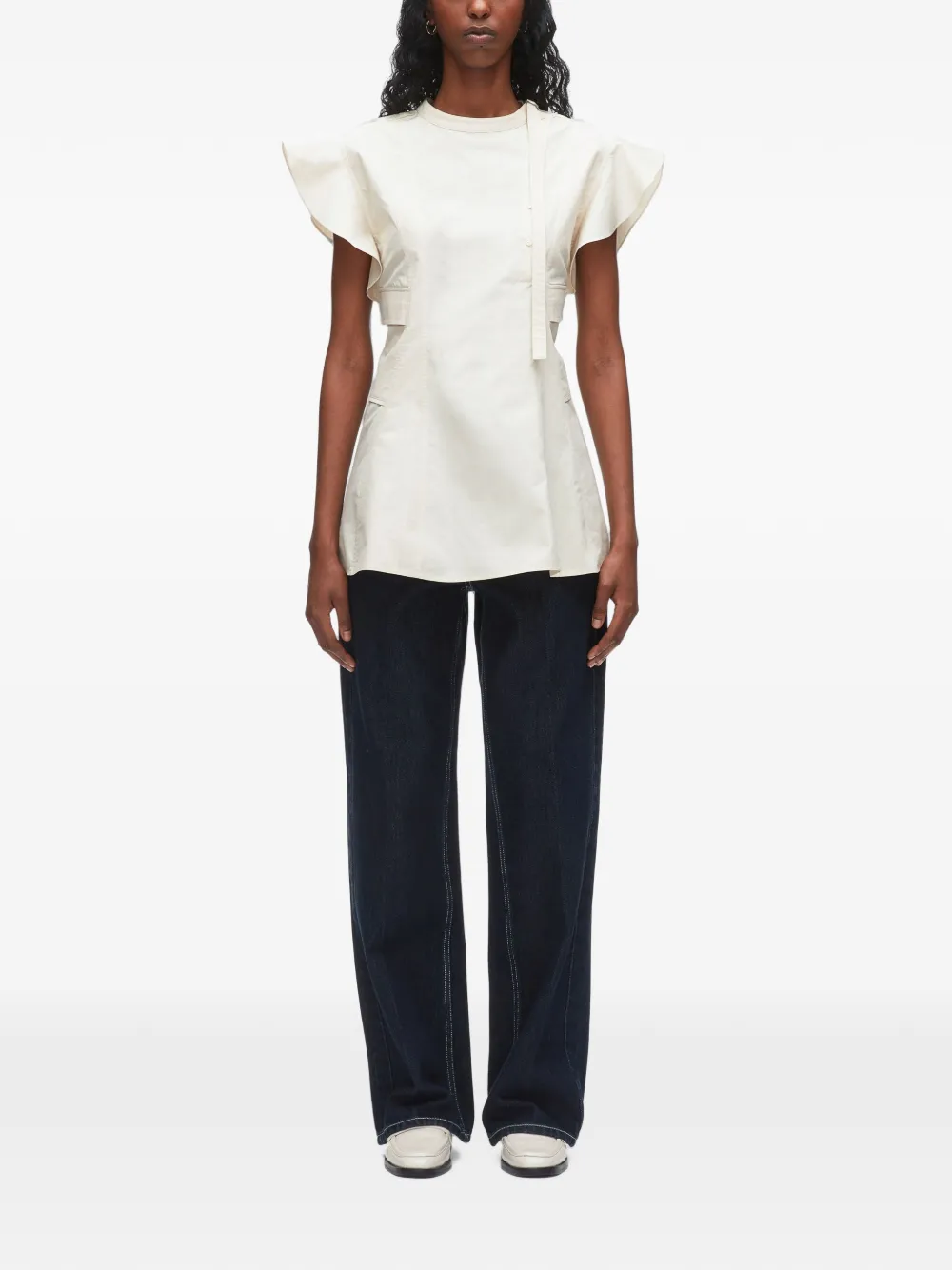 3.1 Phillip Lim Shirt met ruches Beige