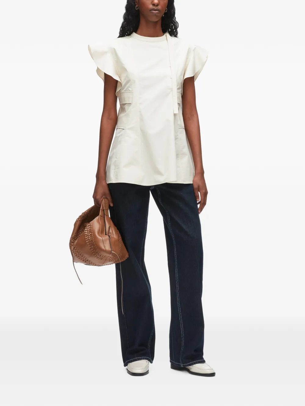 3.1 Phillip Lim Shirt met ruches Beige
