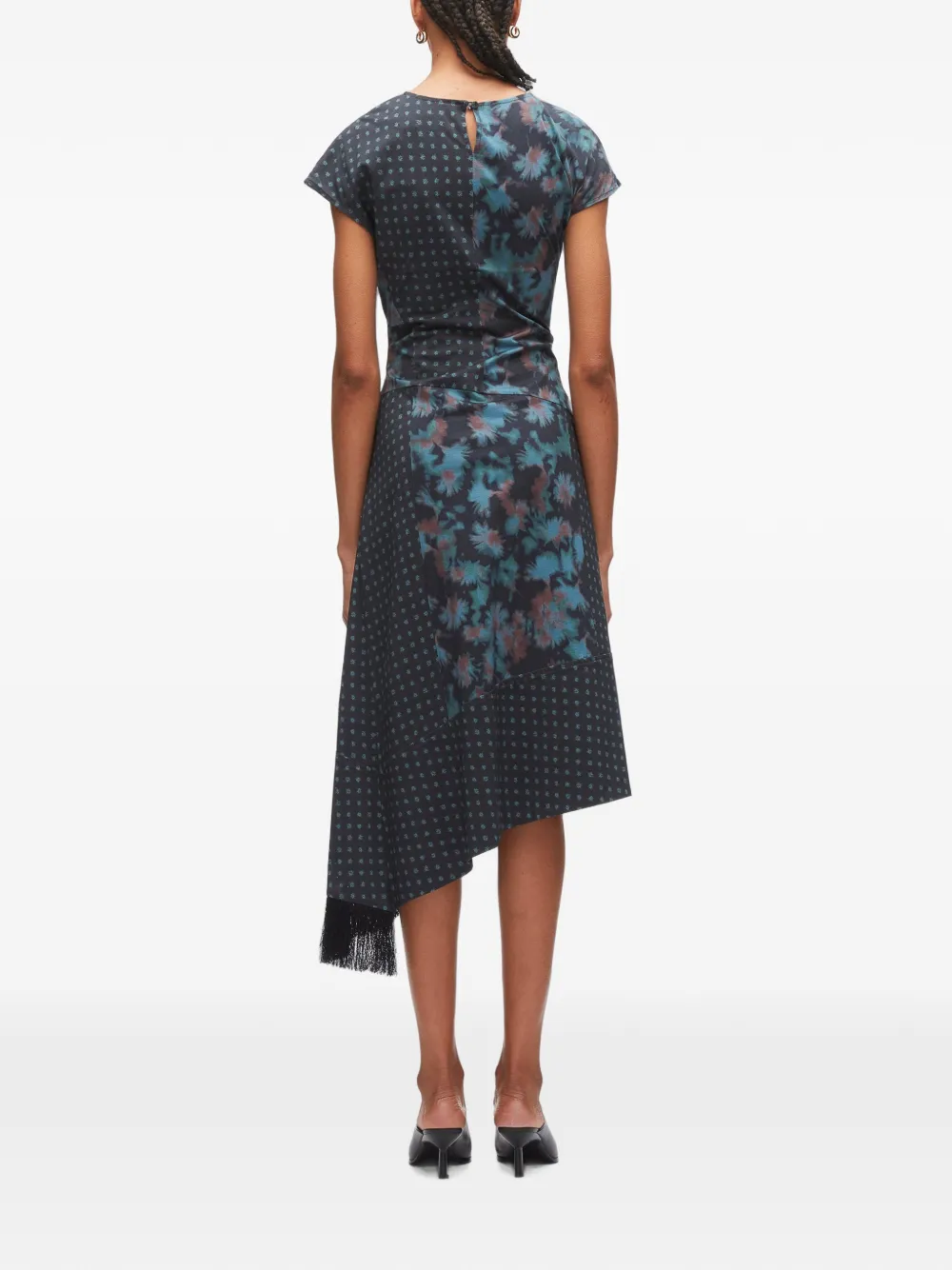 3.1 Phillip Lim Asymmetrische jurk met korte mouwen Blauw