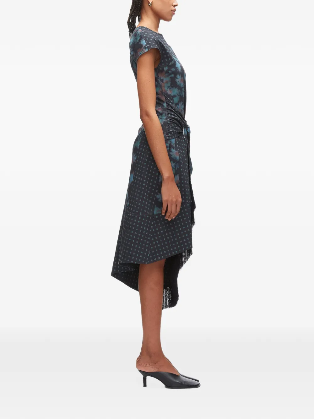 3.1 Phillip Lim Asymmetrische jurk met korte mouwen Blauw