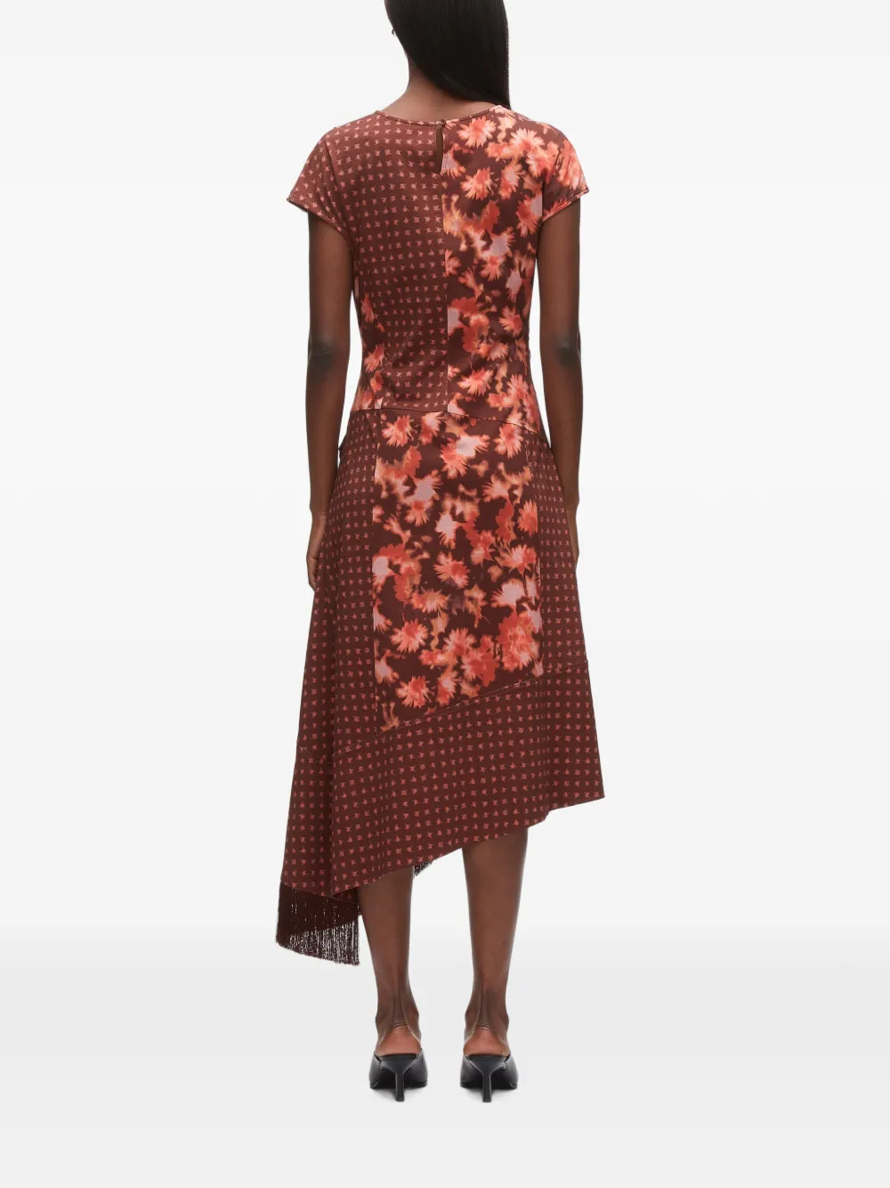 3.1 Phillip Lim Asymmetrische jurk met korte mouwen Bruin