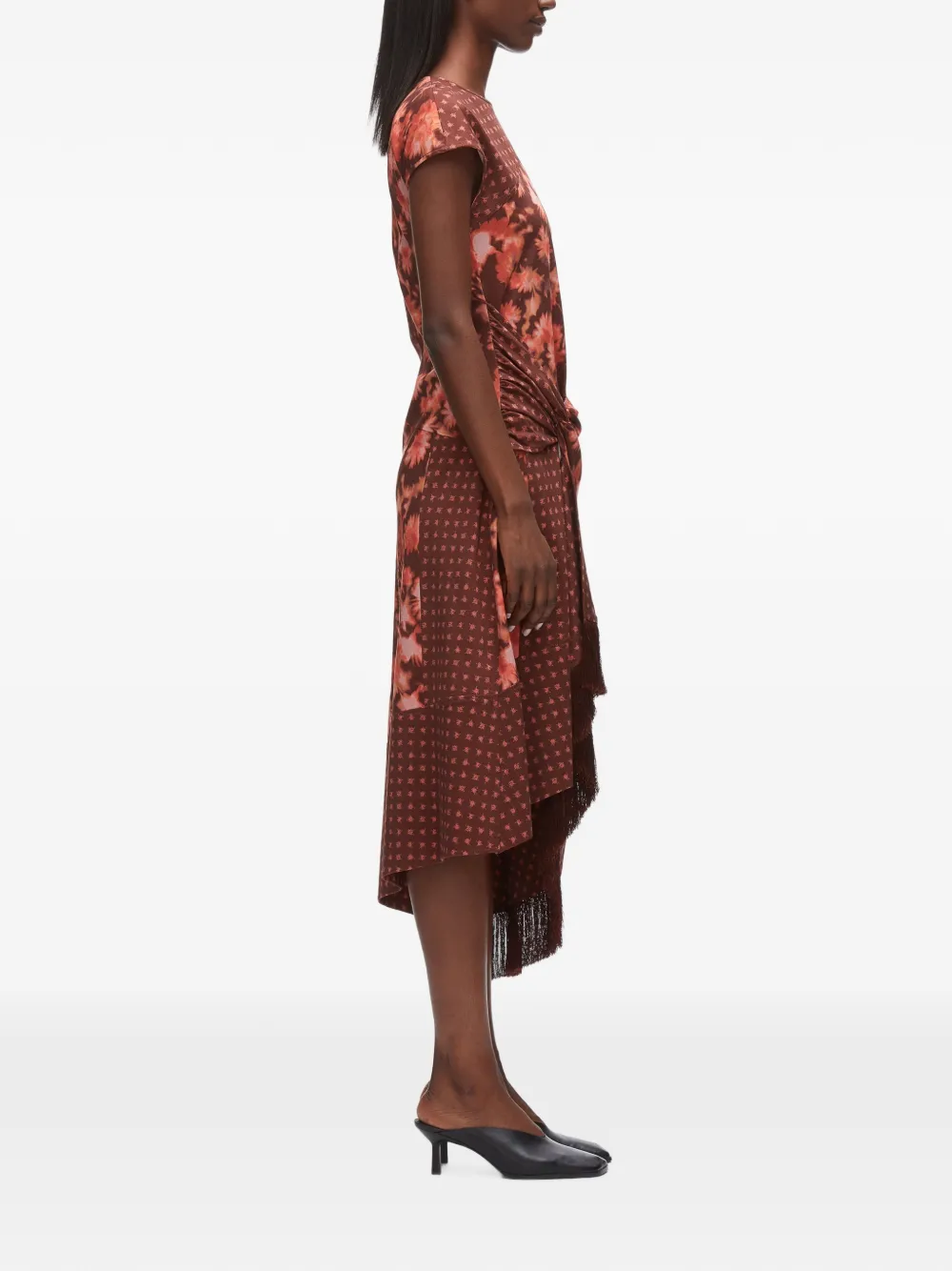3.1 Phillip Lim Asymmetrische jurk met korte mouwen Bruin