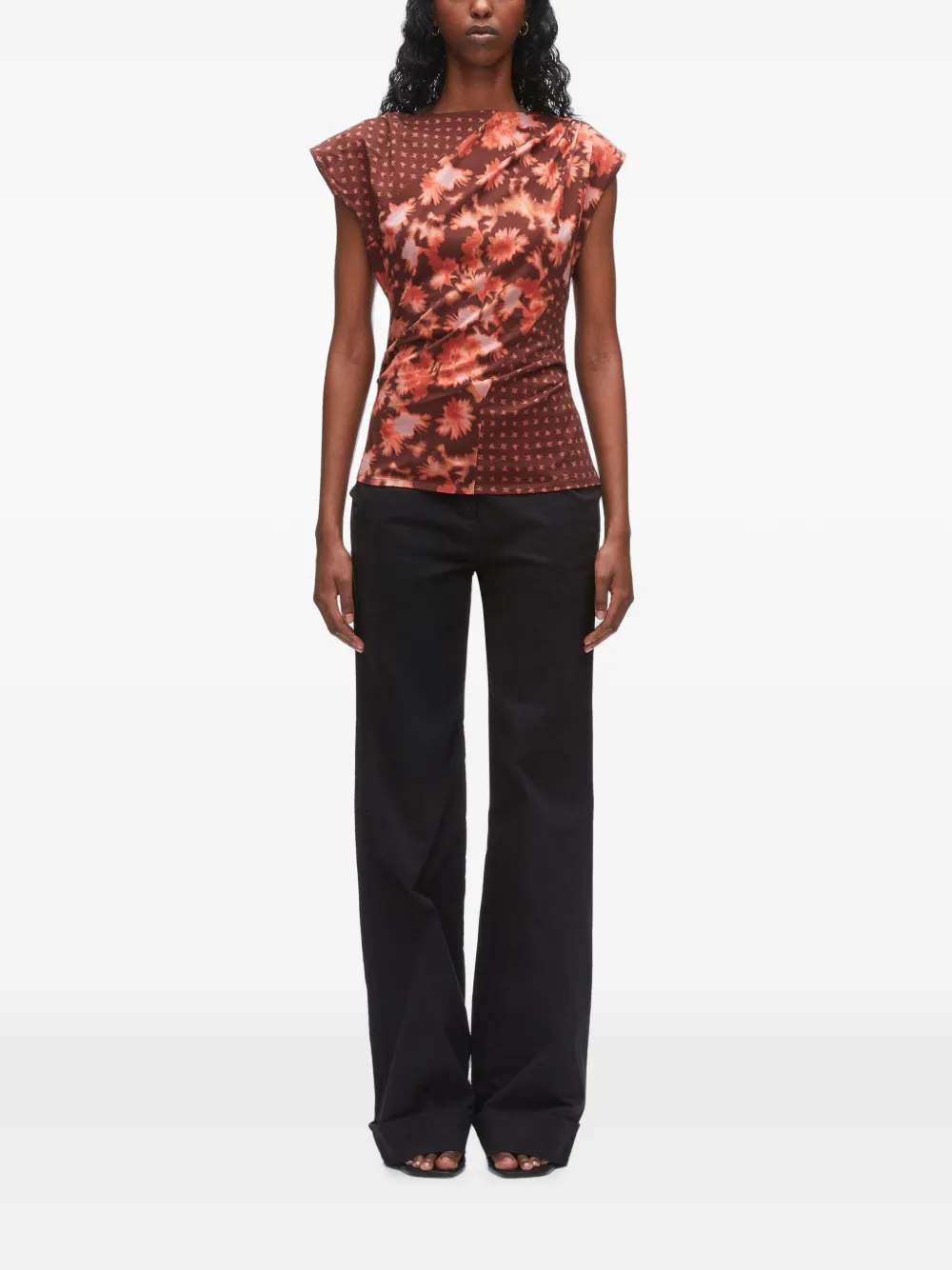 3.1 Phillip Lim Gedrapeerde top Bruin
