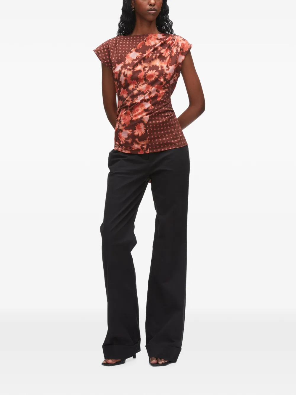 3.1 Phillip Lim Gedrapeerde top Bruin