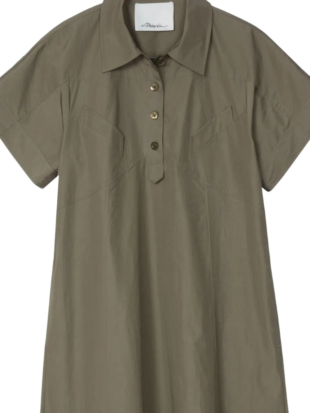 3.1 Phillip Lim Midi-jurk met korte mouwen Groen
