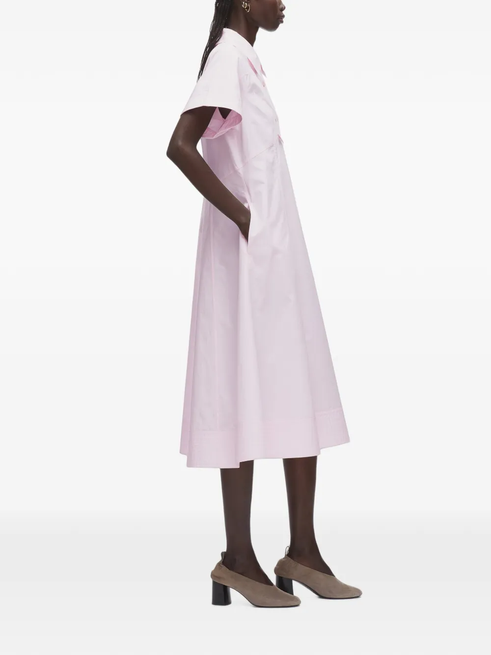 3.1 Phillip Lim Midi-jurk met korte mouwen Roze