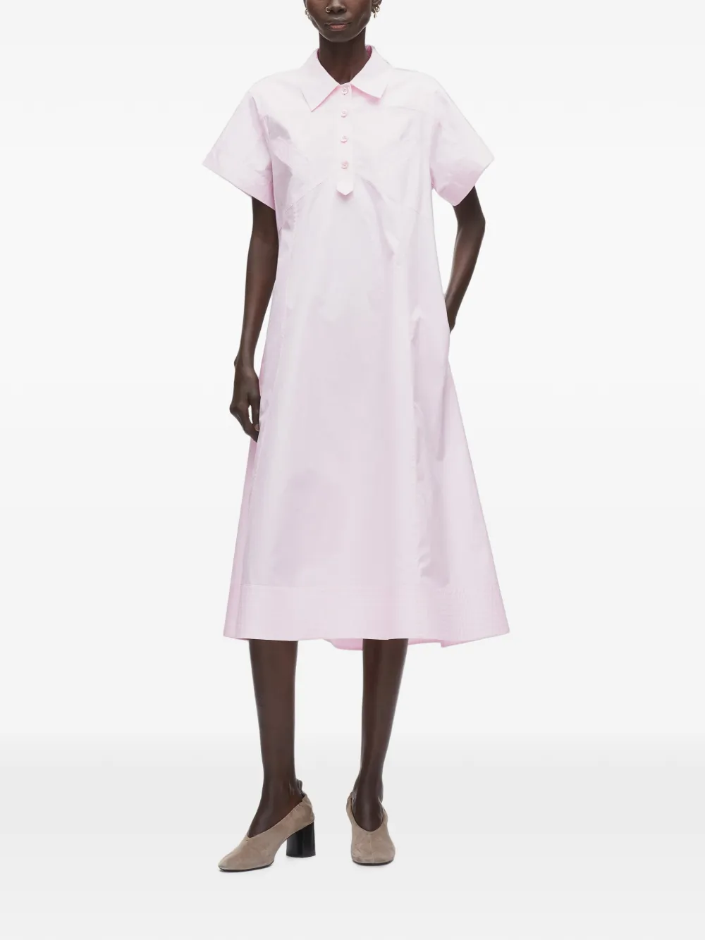 3.1 Phillip Lim Midi-jurk met korte mouwen Roze