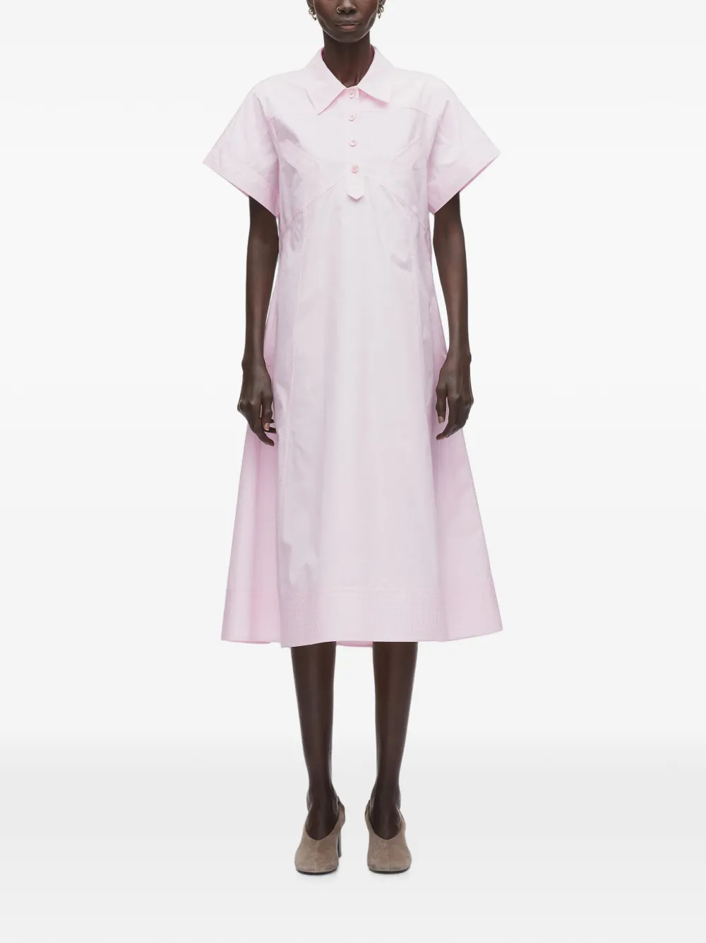 3.1 Phillip Lim Midi-jurk met korte mouwen Roze