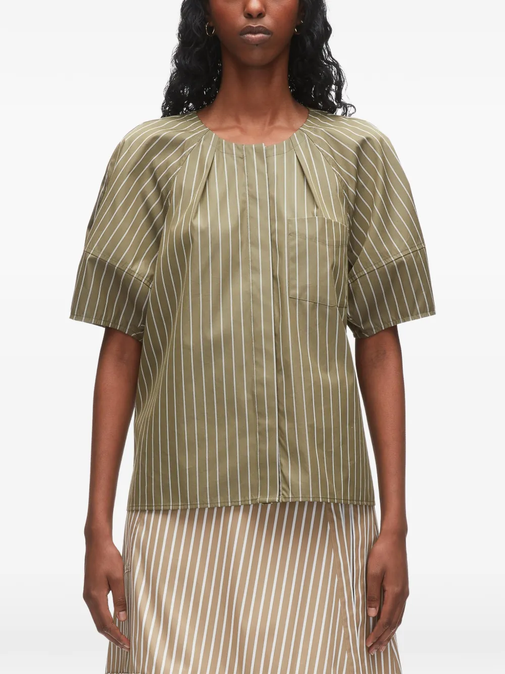 3.1 Phillip Lim Gestreept overhemd Groen