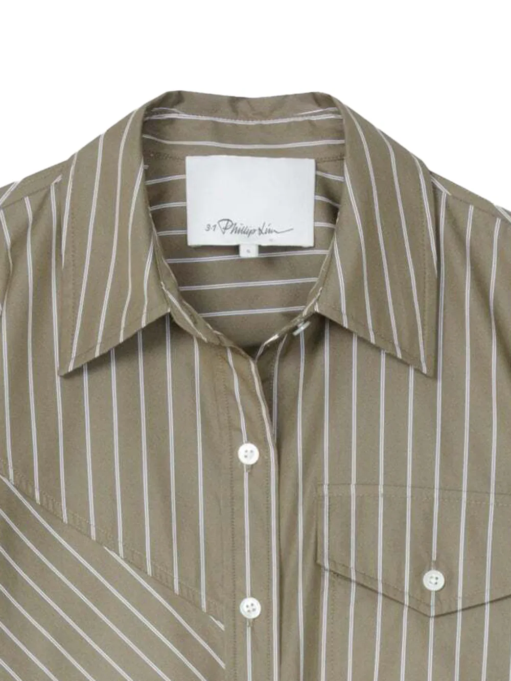 3.1 Phillip Lim Asymmetrisch gestreepte blouse Groen