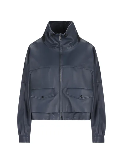 LOEWE high-collar leather jacket