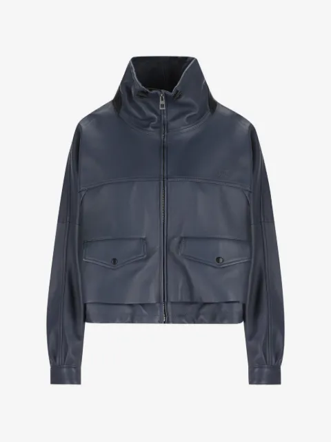 LOEWE high-collar leather jacket