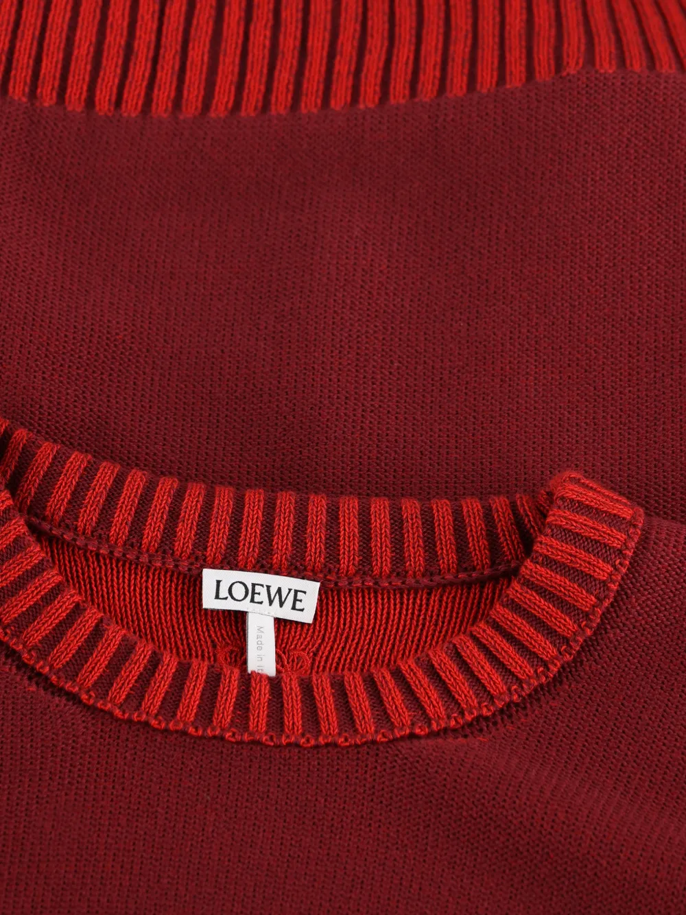 LOEWE Trui met geborduurde Anagram-borduurwerk en geribbelde afwerking Rood