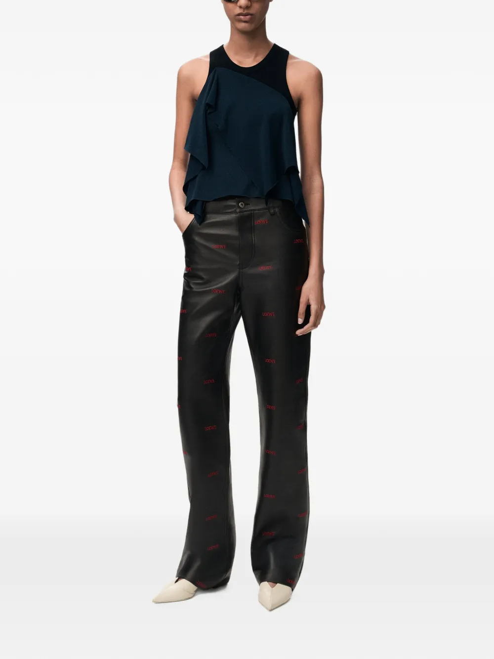 LOEWE Gedrapeerde mouwloze top Blauw