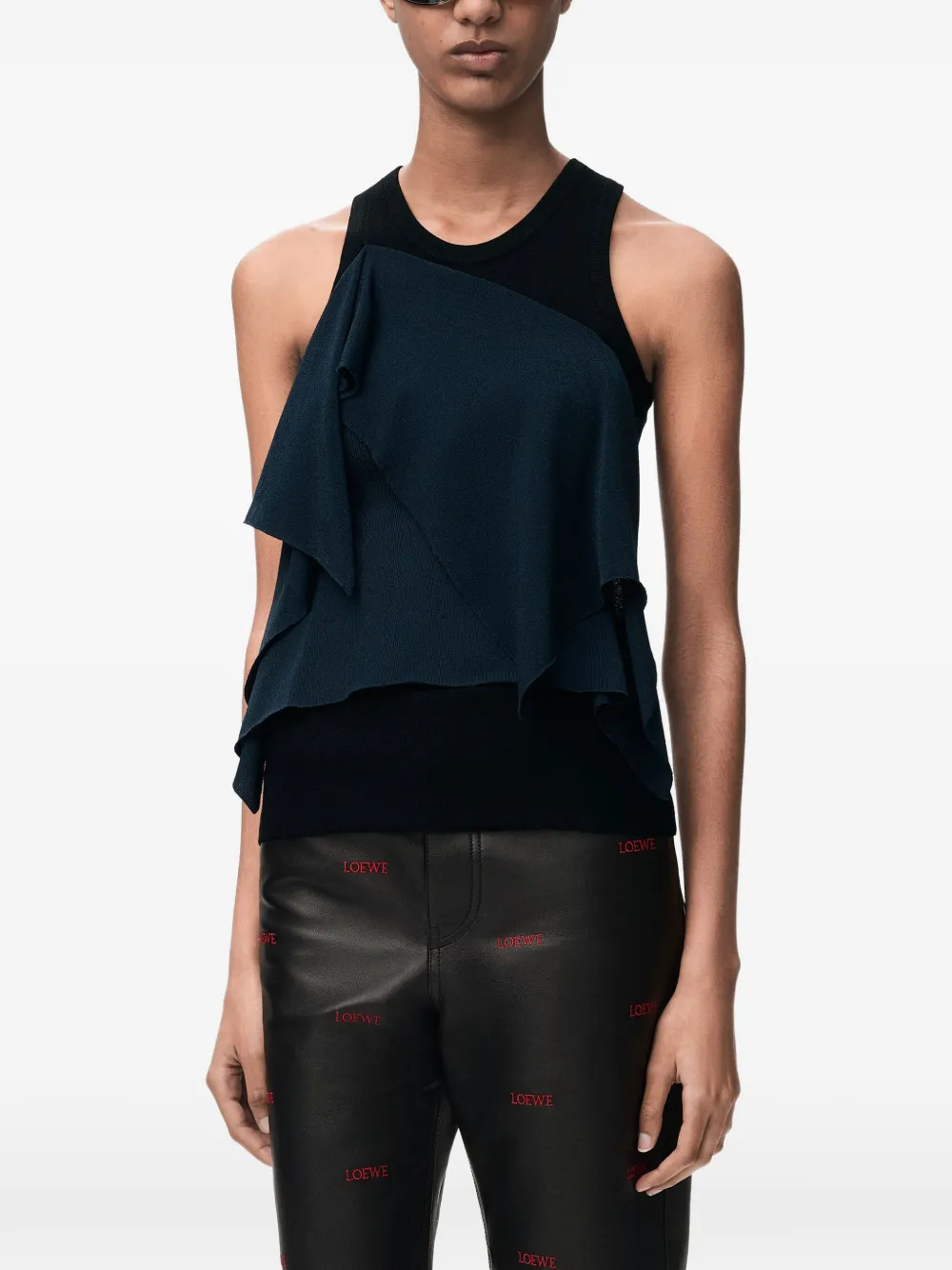 LOEWE Gedrapeerde mouwloze top Blauw