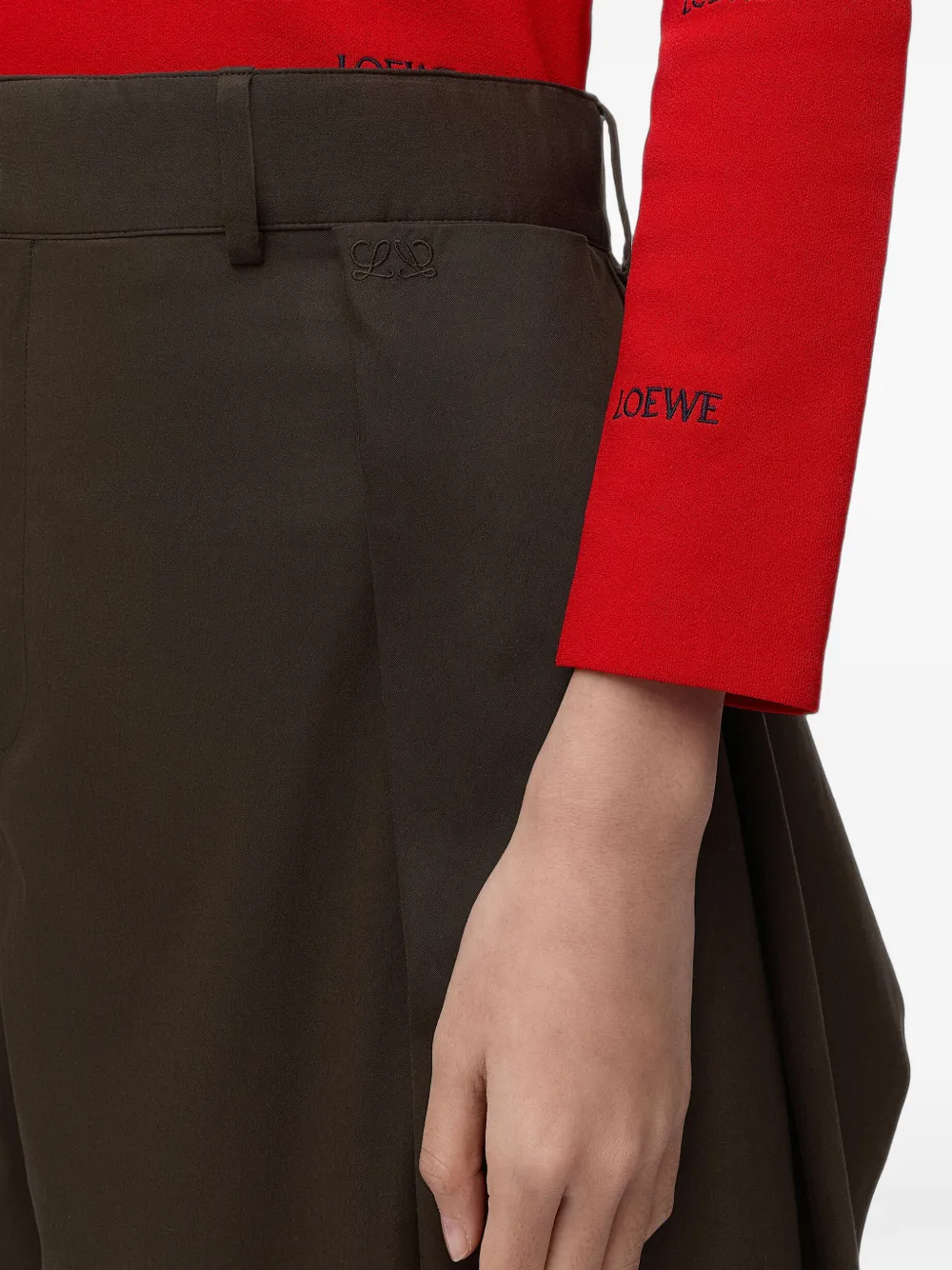 LOEWE Gedrapeerde broek met vlak Bruin