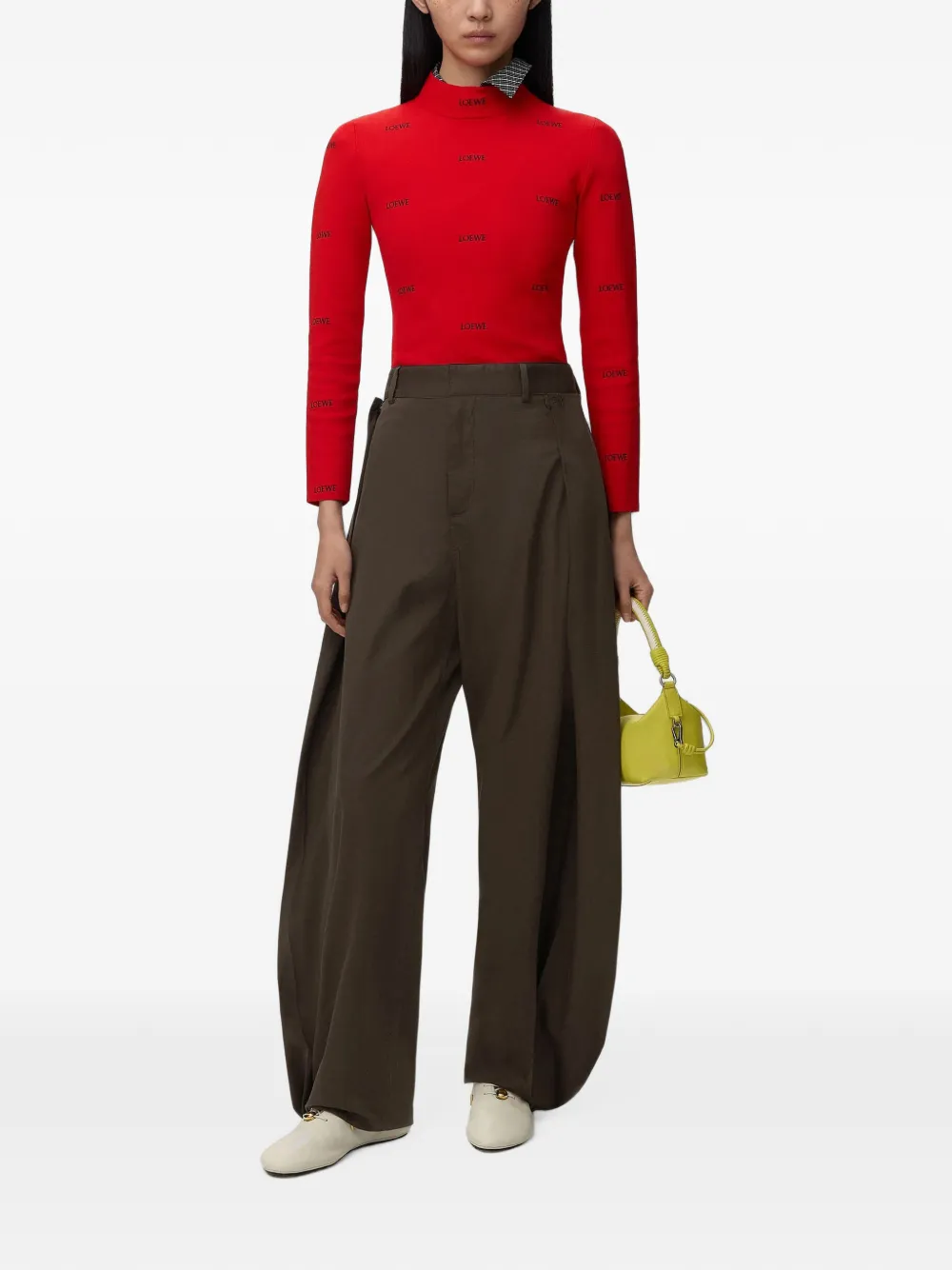 LOEWE Gedrapeerde broek met vlak Bruin