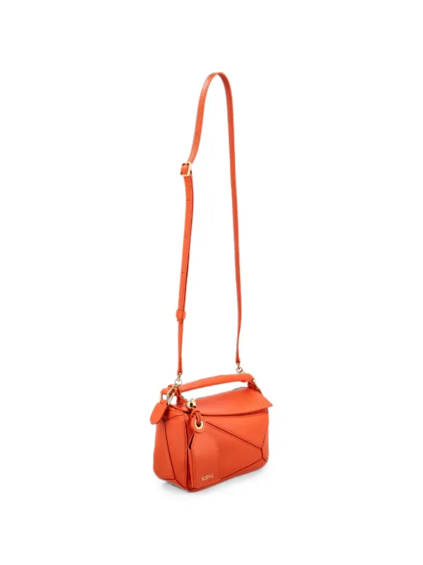 LOEWE Mini Featherlight Puzzle Bag In Nappa Lambskin | Orange