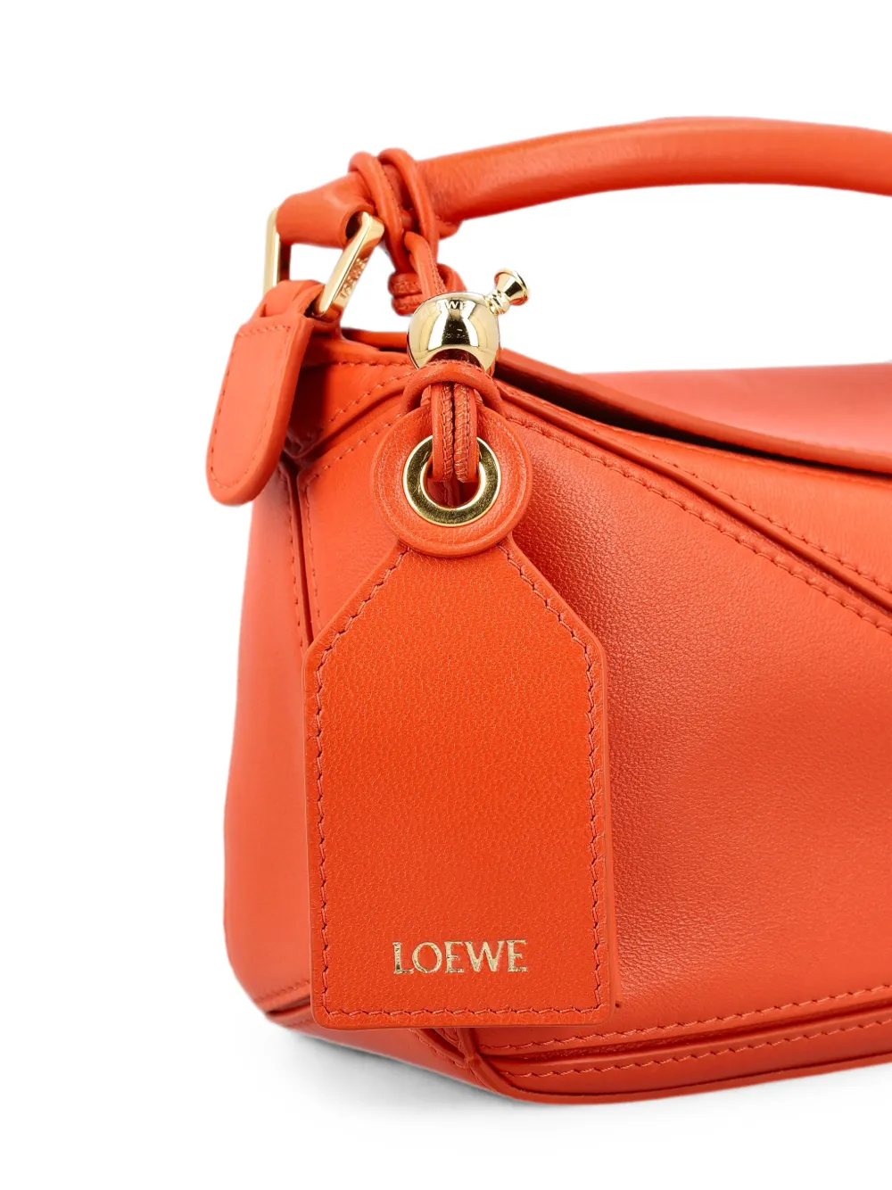 LOEWE Mini Featherlight Puzzle Bag In Nappa Lambskin | Orange