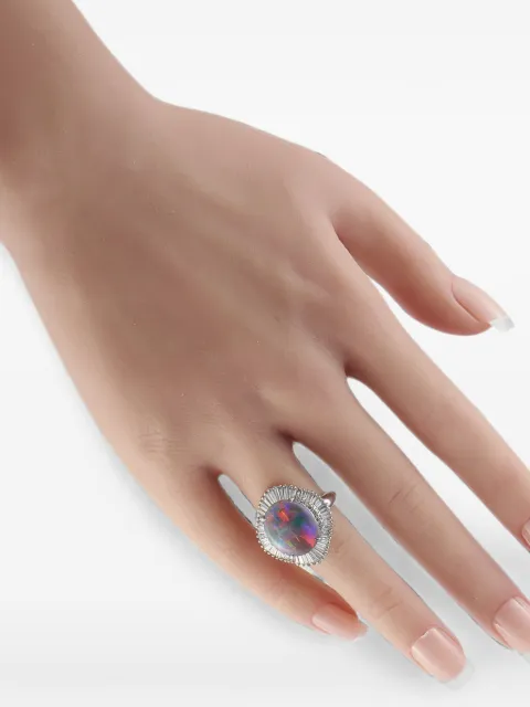 LB Exclusive anillo con diamante y ópalo negro