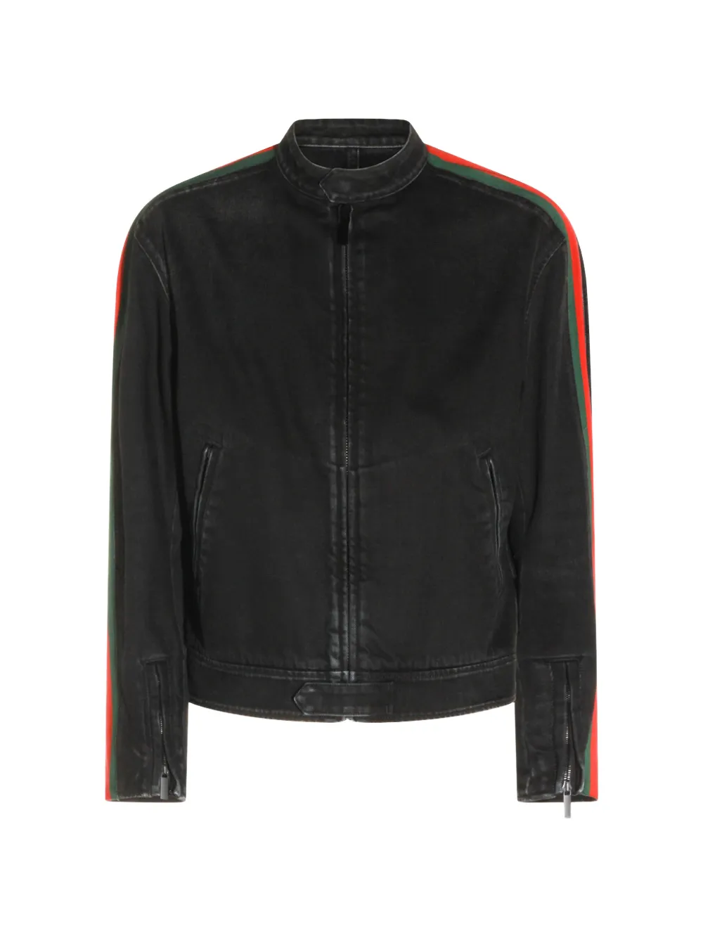 Gucci Web-stripe denim jacket - Schwarz