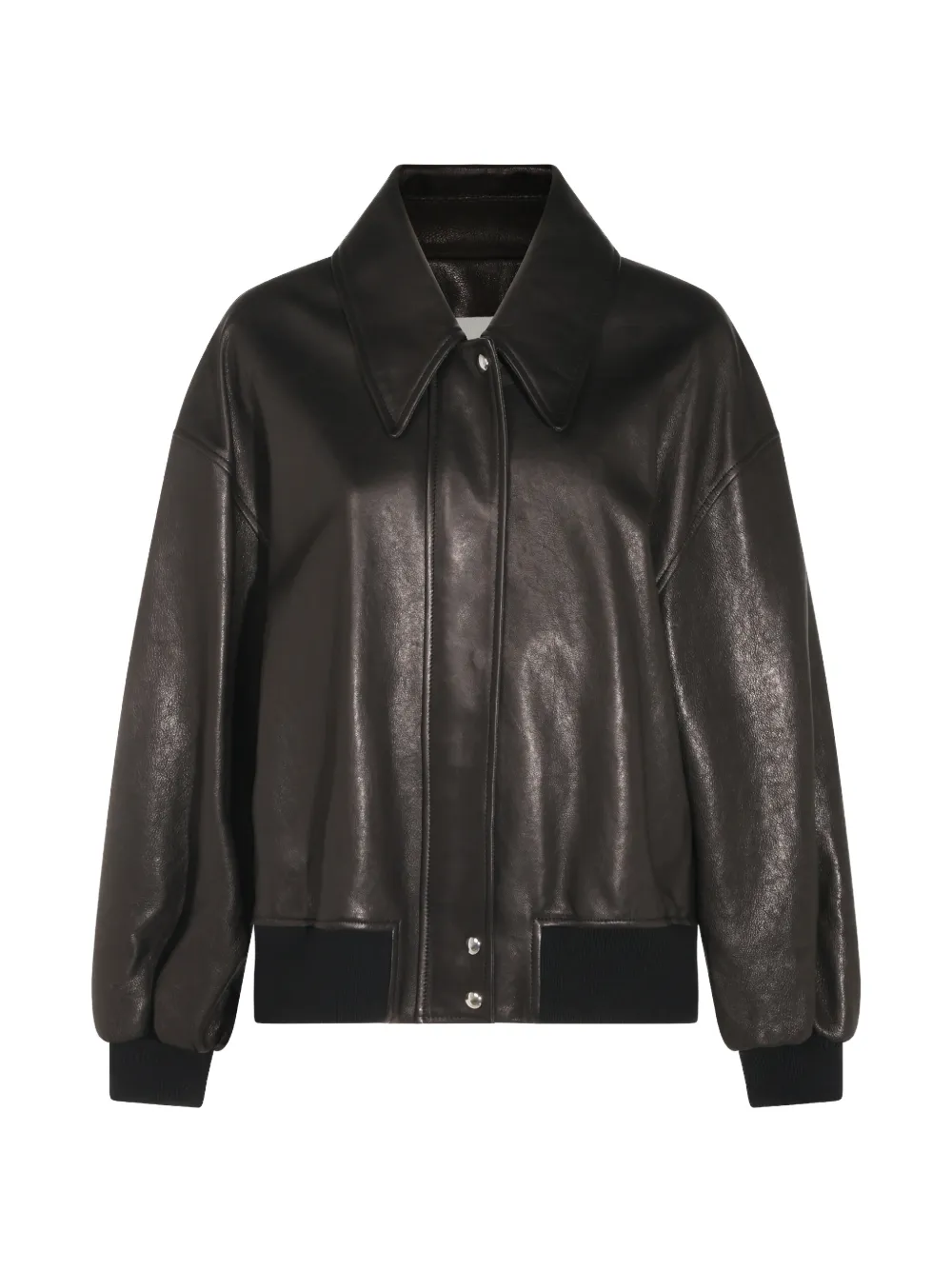 KHAITE Shelman leather jacket - Marrone