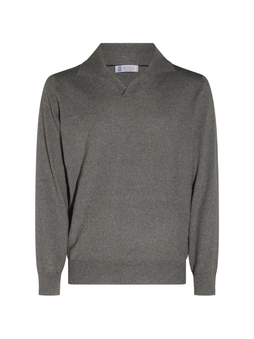 Brunello Cucinelli 캐시미어 폴로 칼라 스웨터 | 그레이 | Image 1