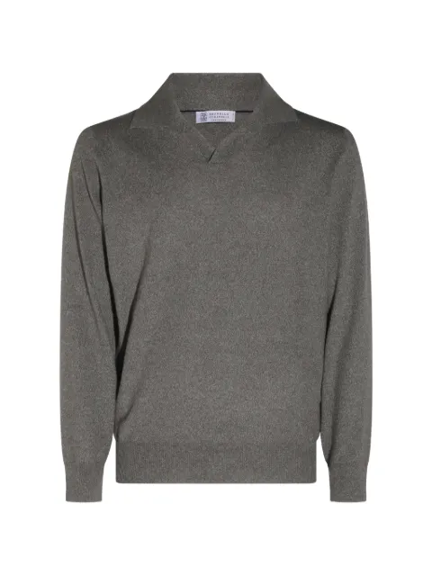 Brunello Cucinelli cashmere polo-collar sweater