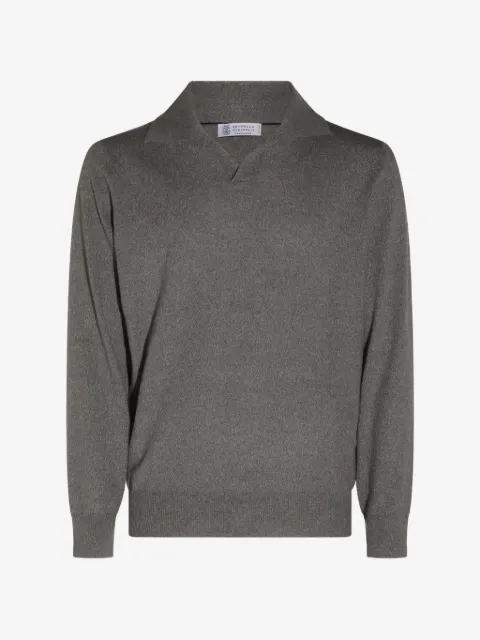 Brunello Cucinelli cashmere polo-collar sweater
