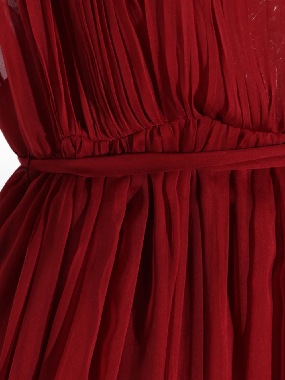 Alberta Ferretti Geplooide maxi-jurk van zijde-chiffon Rood